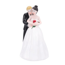 "Yes to the Rose" Wedding Cake Decoration Custom & Groom Couple Figurine Wedding Cake Topper