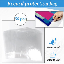 50 Piezas Cubierta Protectora de Disco de Gel OPP para Reproductor de Tocadiscos LP Bolsa de Disco de Vinilo Autoadhesivo
