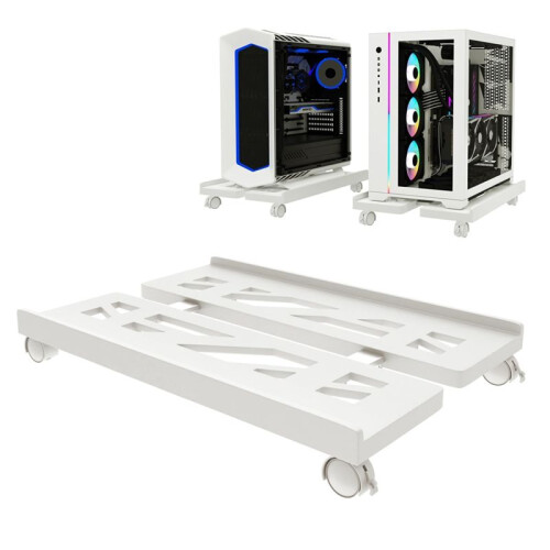Computer Tower Stand Adjustable Mobile CPU Stand PC Tower Stand with 4 Caster Wheels Fits Most PC, Under Desk Holder 1