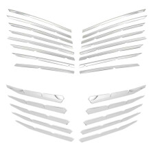 26 PièCes Couvercle de Calandre InféRieure Avant + Moulures Antibrouillard Garniture de Calandre pour 3008 2017-2020 5008 2017-2020