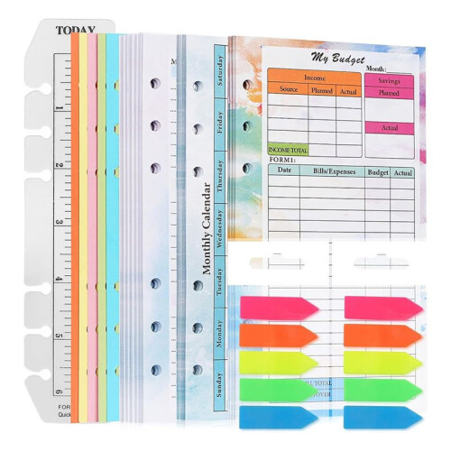 A6 Budget Planner Refill 82 Sheets Monthly Weekly Planner Notepad 6 Hole for A6 Binder Cover Save B