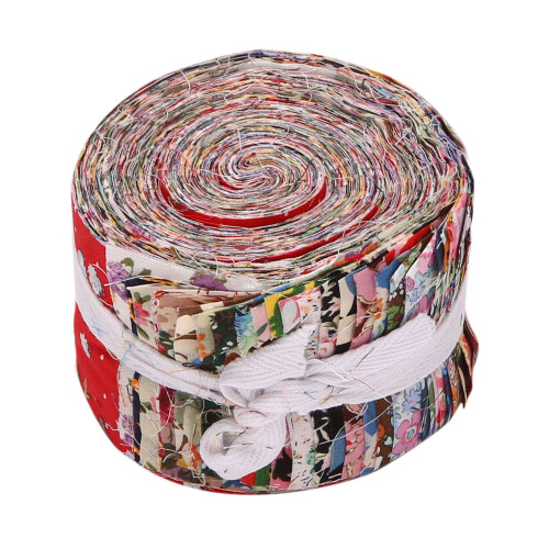 Fabric Strips Roll Jelly Fabric Bundles Fabric Quilting Strips Roll  Flower Precut Patchwork with Assorted Patterns