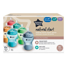 Tommee Tippee Natural Start Baby Bottles for 0m Pack of 6 260ml Baby B