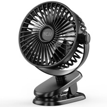 TCJJ Portable Clip on Fan, Rechargeable Pram Fan,USB Desk Fans With TYPE-C Port 5200 mAh Battery Operated 3 Speed 360 Rotatable Personal Small Mini