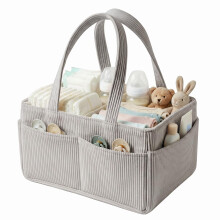 CBWERBB Baby Nappy Caddy Organiser,Portable Corduroy Nursery Diaper