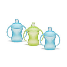 Munchkin 3 Pack Mighty Grip Baby Trainer Cup |Leakproof| 236ml | Blue/Green