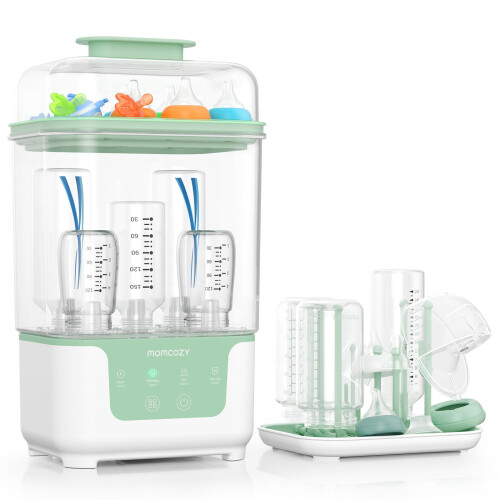 Momcozy Bottle Sterilizer and Dryer, Modular Nesting Space Saving Design, 6 Bott