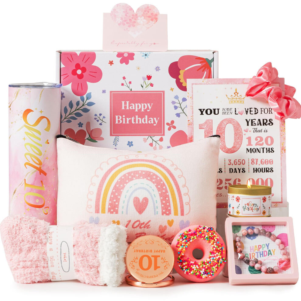 Kebestry 8Th Birthday Gifts For Girls,Best Gifts Basket Presents Ideas For Turning 8 Year Old Girls,Happy Sweet 8Th Birthday Pamper Hamper Box Kit For Sister D