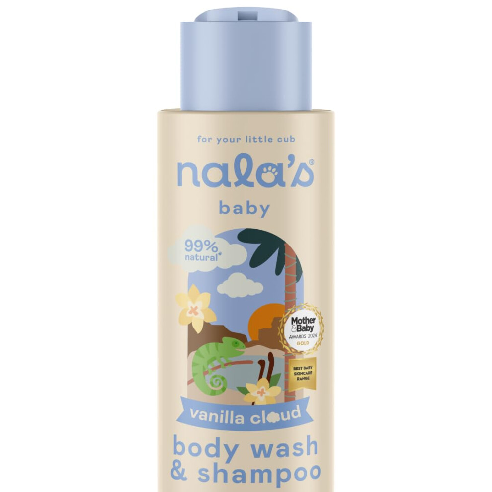 Nala's Baby Body Wash & Shampoo | Award-Winning | 99% Natural | Dermatologically-Tested And Paediatrician-Approved | Tear-Free | Vanilla Scent | Oats