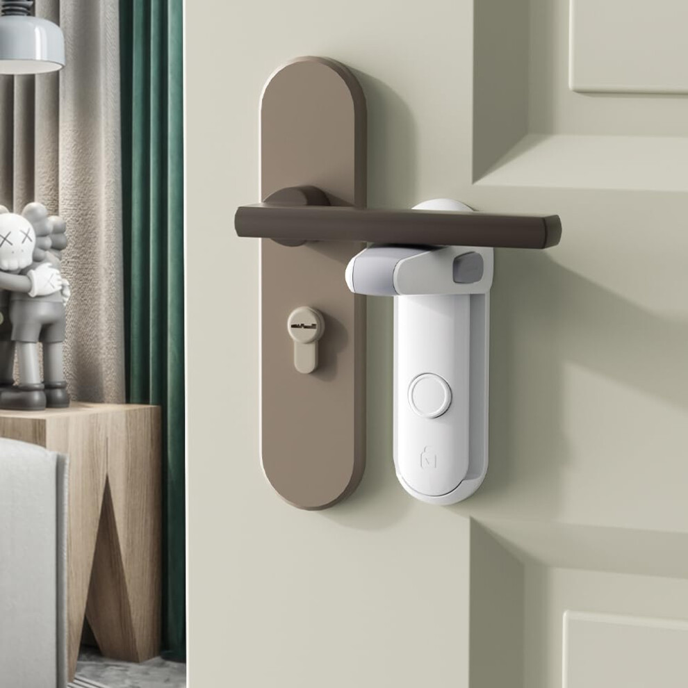 Eudemon Childproof Door Lever Lock, Baby Safety Door Handle Lock, Door Lock Latc