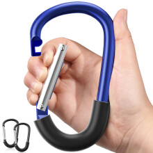 SURDOCA Buggy Clips, Upgrade Pram Clips, Heavy Duty Pram Hooks for Bags, Large Pram Carabiner Clips, Aluminum Pushchair Clips, Baby Stroller Hook for