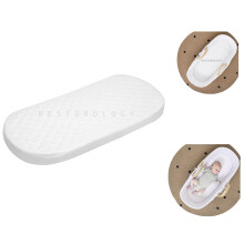 Restorology Baby Moses Basket Mattress, Extra Thick Super Soft Oval Shaped Doubl
