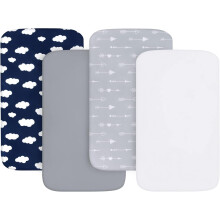 Next to Me Crib Sheets 4 Pack,Ultra Soft Sheets Fitted 83x50cm,Compatible with C