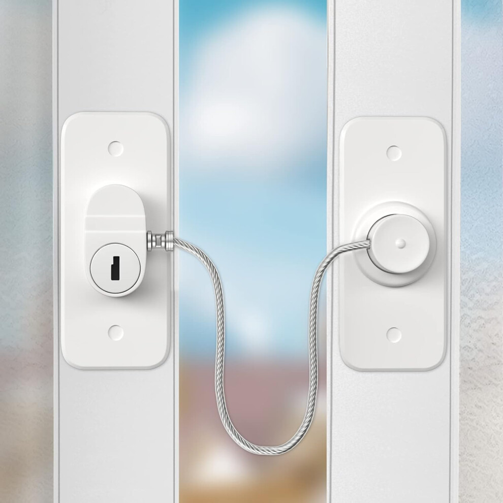 Aosite Window Safety Lock, Window Locks For Upvc, Windows Restrictors 2Pack No Drill Children Proof Window Locks Self Adhesive, Pet Safety Child Wind