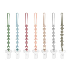 PandaEar 7 Pack Silicone Pacifier Clips, One Piece Design Pacifier Holder for Baby Boys & Girls