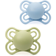 MAM Perfect Soothers | 0-6 Months | 2 Pack | Newborn Dummies | Comes in Dummy Steriliser Case | Sustainable Materials | Baby Accessories for Newborn