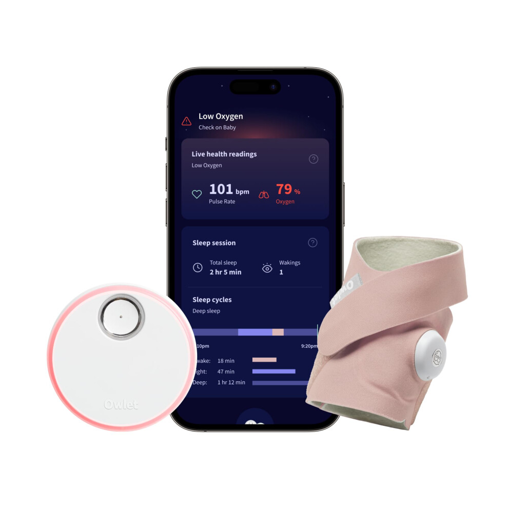 Owlet Dream Sock - Smart Baby Monitor - Track Live Pulse (Heart) Rate, Oxygen I
