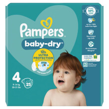 Pampers Baby-Dry Size 4, 9-14 kg, 25 Count