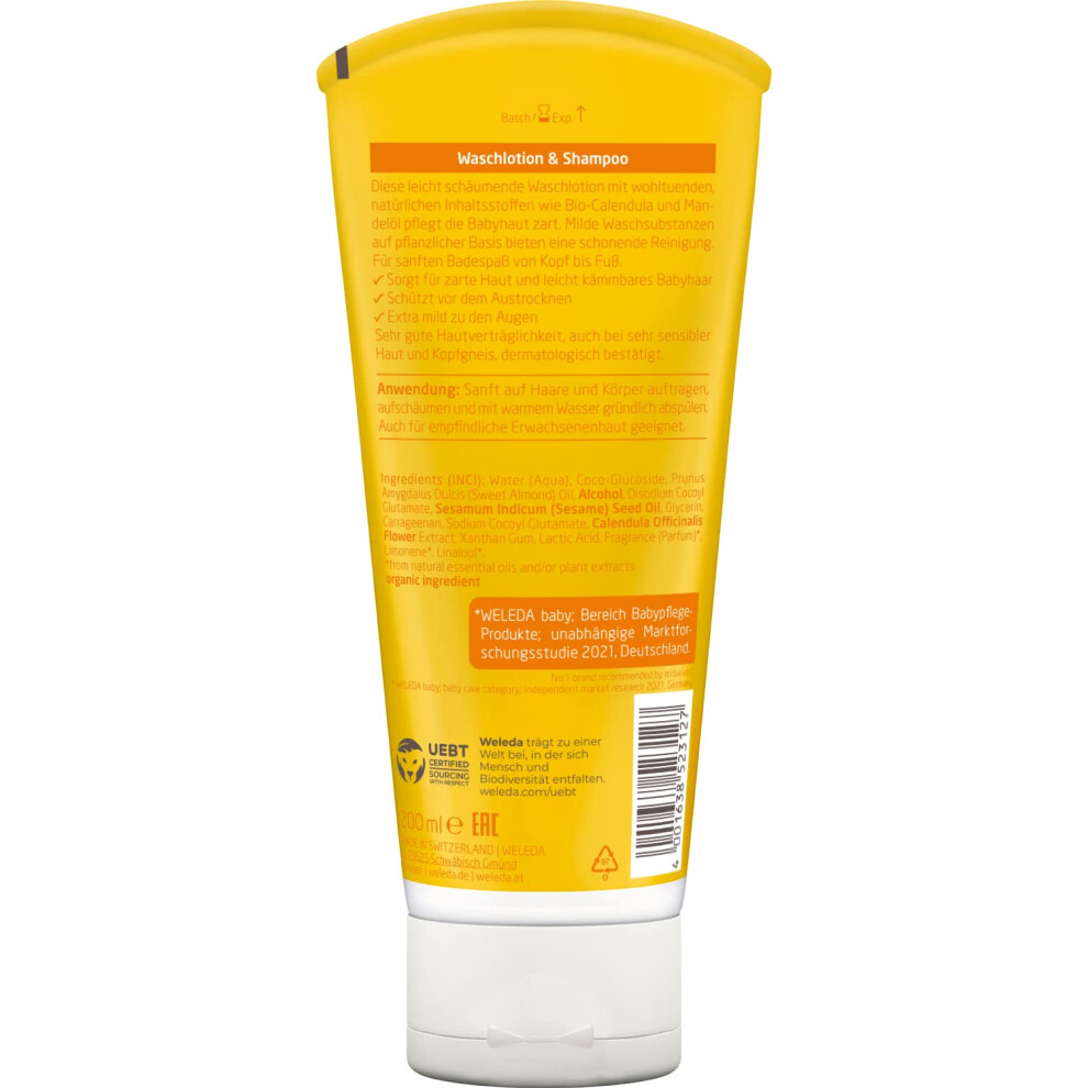 Weleda Calendula Baby Hair And Body Shampoo 200 Ml Packaging May Vary