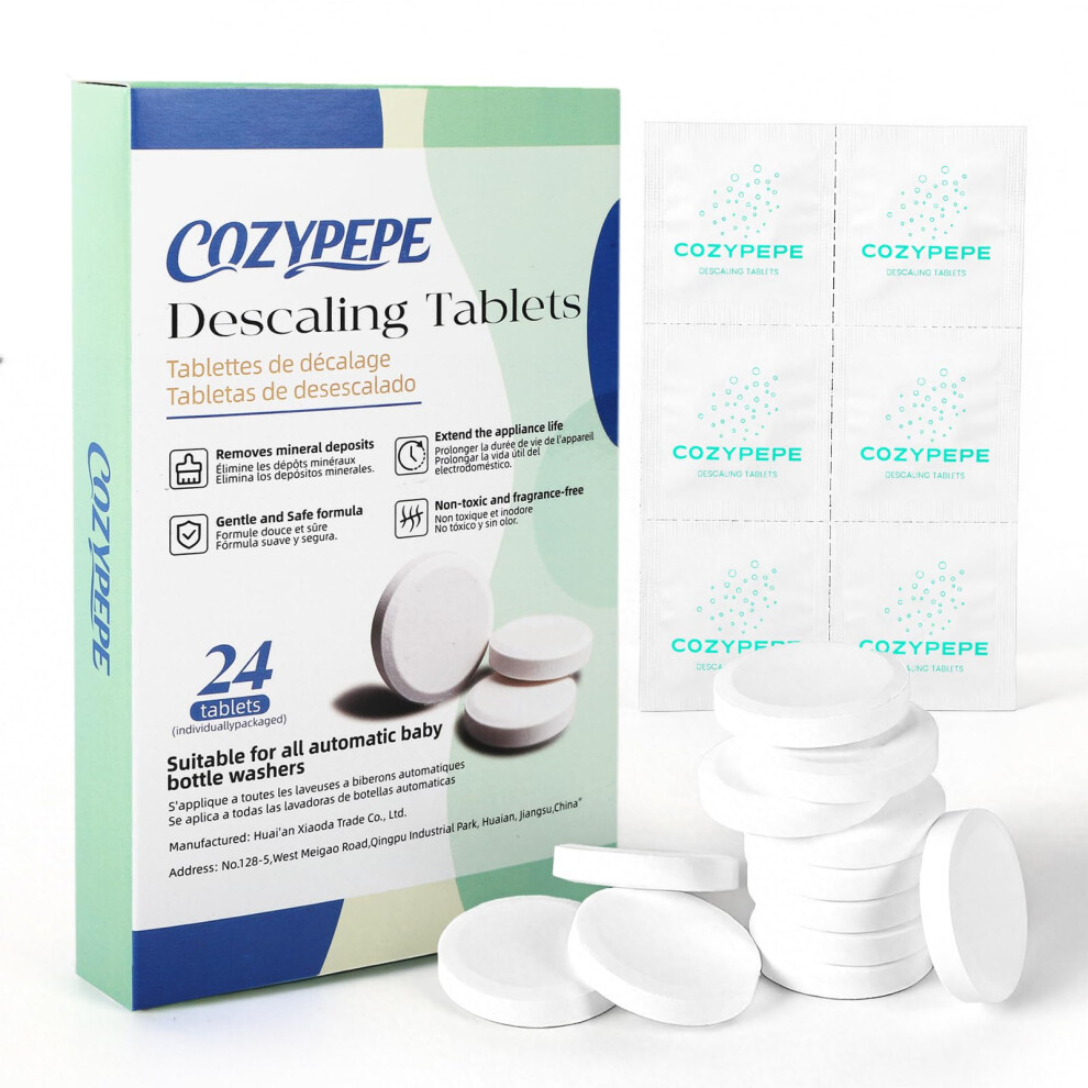 Descaling Tablets For Bottle Washer, 24 Count – Universal Fit Most Bottle Washer Models – Effective For Removing Milk & Limescale, Works With Wash Cozypepe