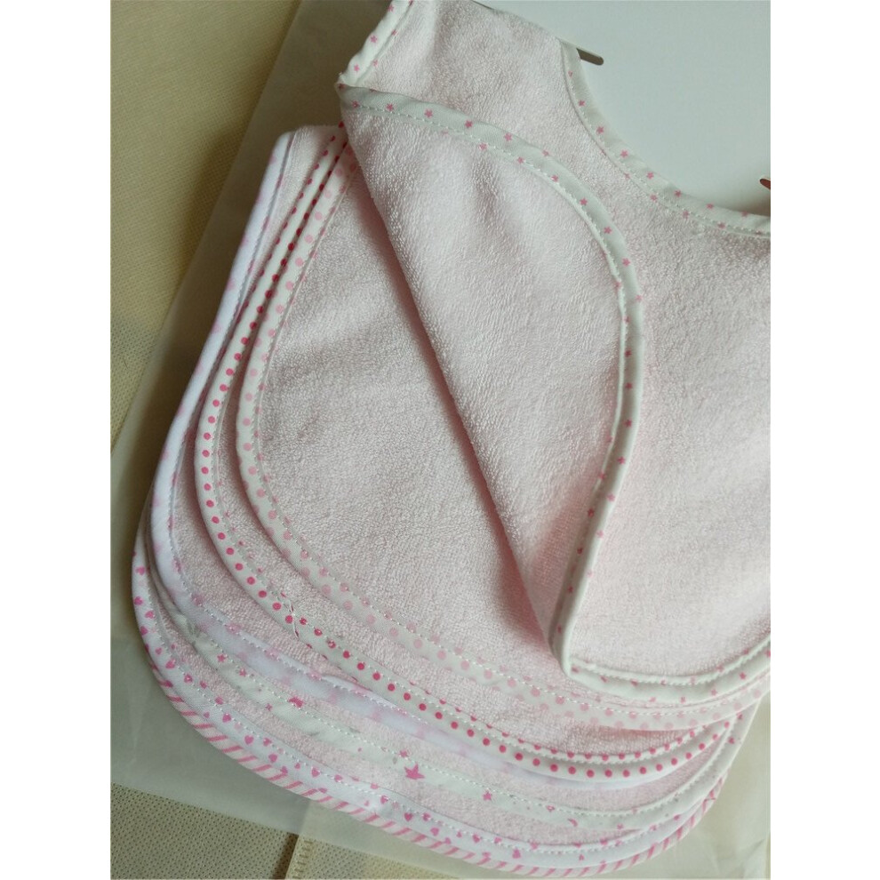 Shinningstar Baby Boys Girls Double Layer Of Cotton Bandana Drool Soft Absorbent Drooling Bibs (7 Pieces) (Pink)