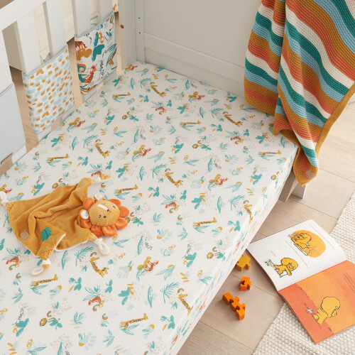 Tutti Bambini Cot Bed Fitted Sheets Cotton 2 Pack - Run Wild - 120x60cm 2