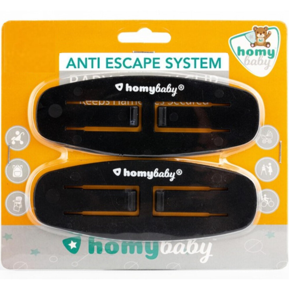 Homybaby Anti-Escape Chest Clip – Baby Harness Clip – Prevents Child Taking Arms Out Of Straps – Clip For Highchair, Pushchair And Pram Harnes