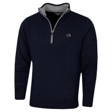 (XXL, Navy) Calvin Klein Mens Lined Chunky Windproof Lined 1/2 Zip Sweater