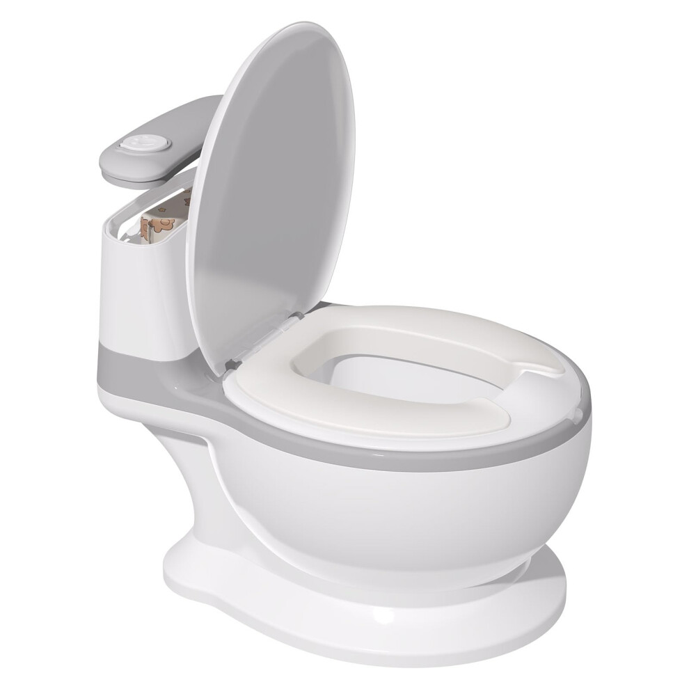 Potty Training Toddler Toilet Seat, Baby Potty For Boys Girls, Toddlers Pottie Realistic Toilet Pottys Chair Potties With Splash Guard Anti-Slip Base Sweetmirth
