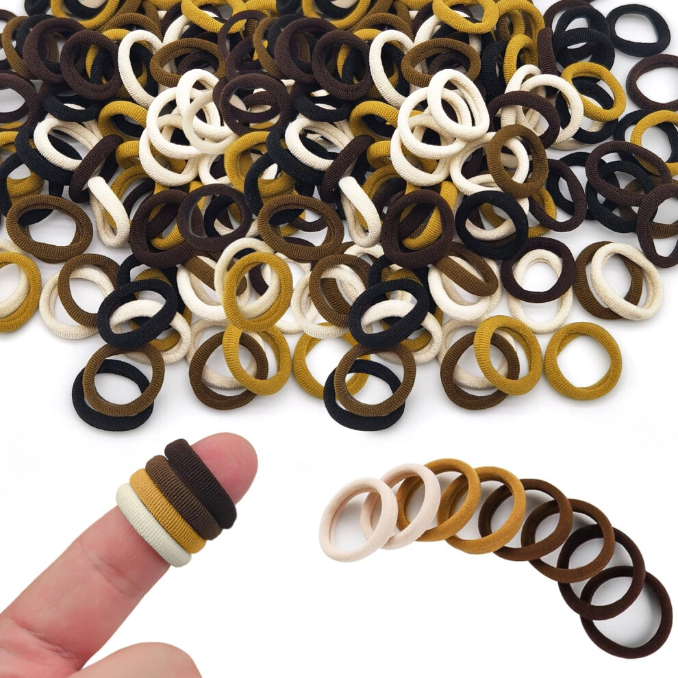 Nogotizam 100 Pcs Mini Hair Bands For Toddlers, Soft Cotton Elastic Hair Ties For Girls, Small Seamless Baby Bobbles
