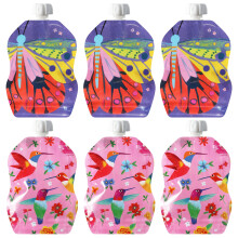 ChooMee Reusable Baby Food Pouches | BPA Free Leak-proof Toddler Squeezy Pouches for Smoothies, Purées & Baby Food | Refillable, Double Zipper, Easy