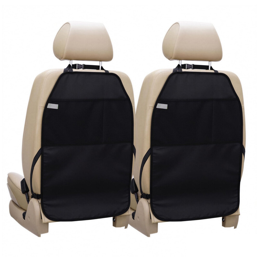Viaviat Car Seat Protector Large Kick Mat 2 Pack Durable Water Resistant Auto Seat Back Covers With 2 Mesh Pockets Protection Against Dust Mud Scratc