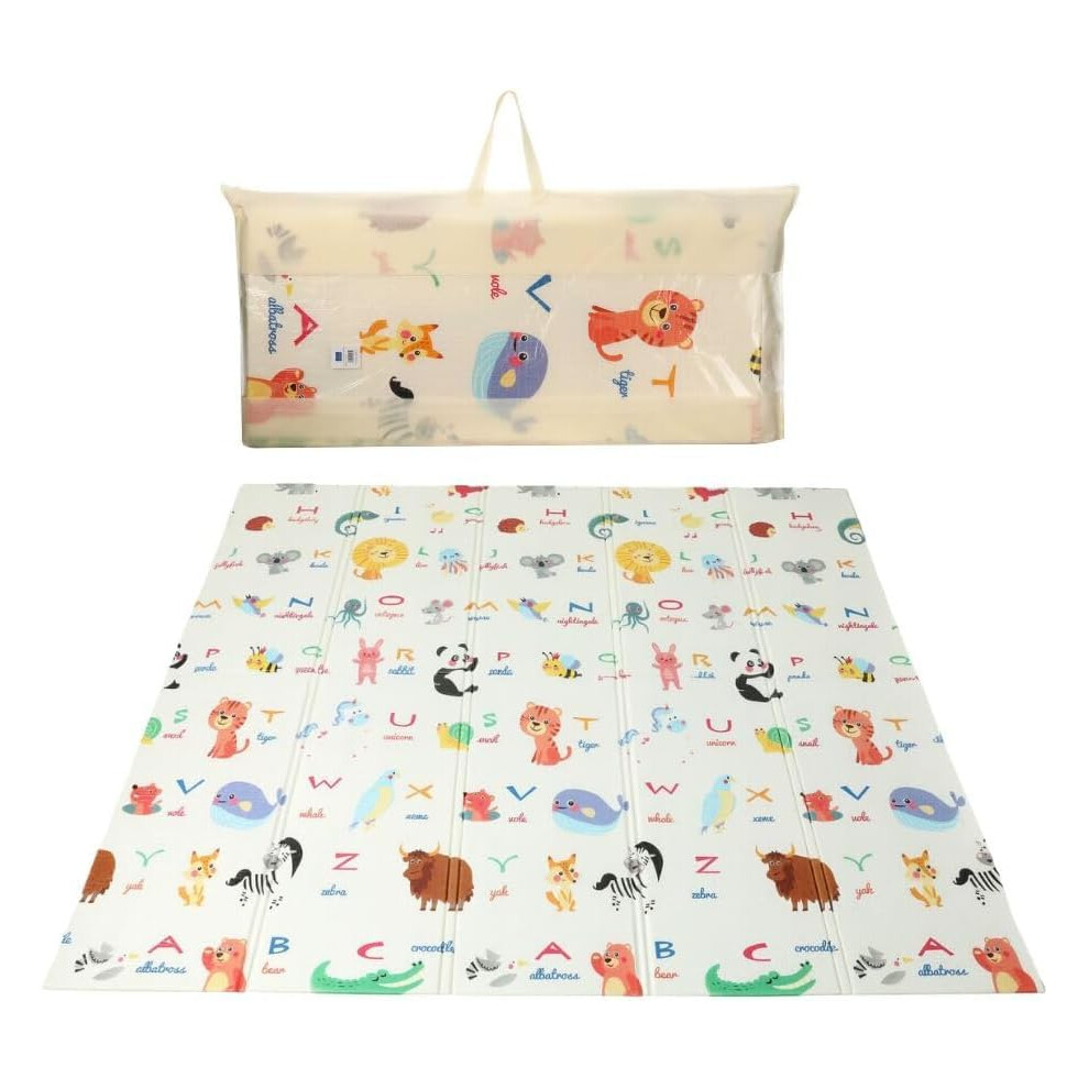 Virosa Baby Play Mat For Floor – Foldable Waterproof Foam Playmat For Babies & Toddlers – Large 200 X180cm Reversible Non Slip Nursery & Playroom Mat –