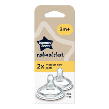 Tommee Tippee Natural Start Baby Bottle Teats Medium Flow for 3m Pack