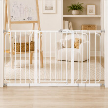 Regalo Safety Extra Wide Baby Gate for Doorways & Bottom of Stairs, Fits Openings 73.6-143cm (Extensions Included) Pressure Mounted for Babies, Toddl