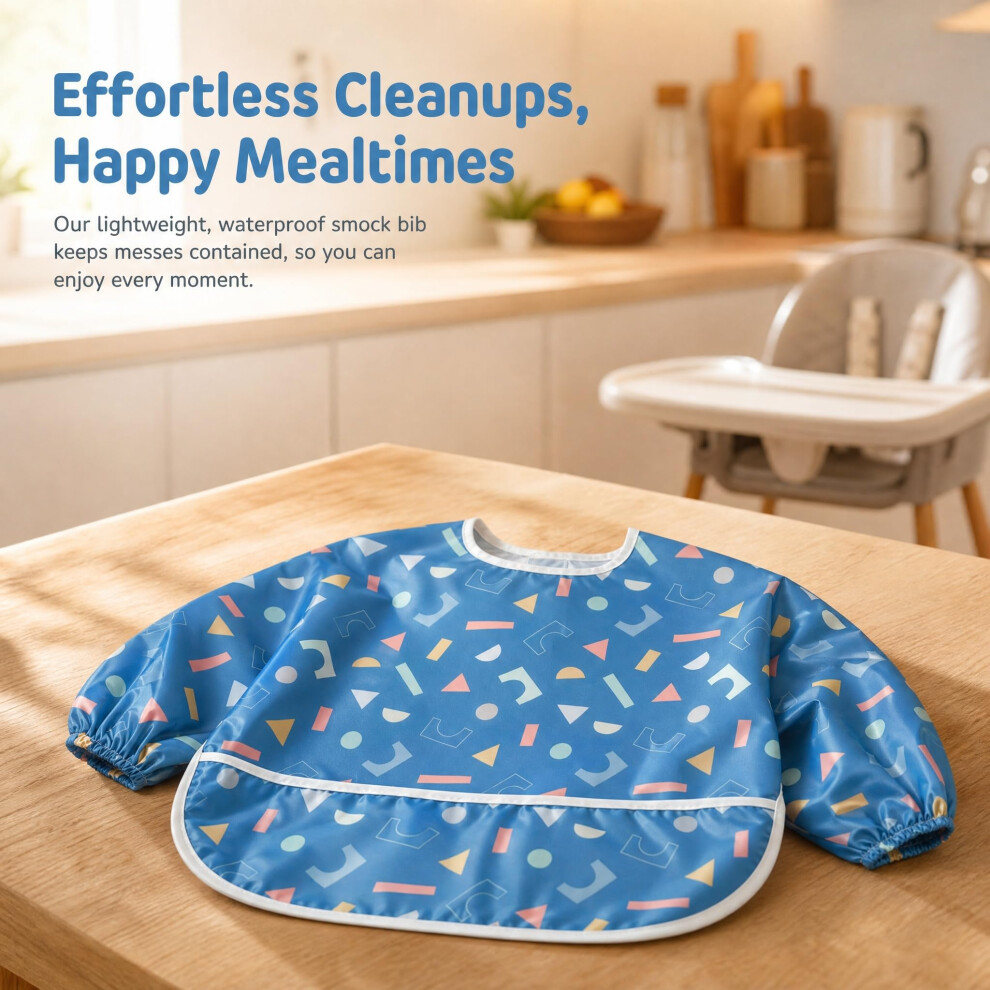 Little Dimsum Long Sleeves Toddler Weaning Bibs Sleeved Baby Waterproo