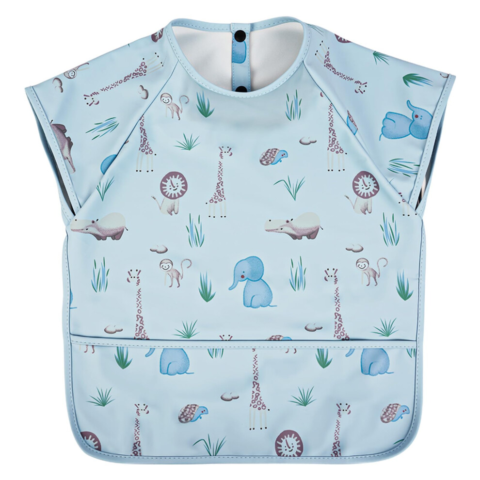 Vicloon Baby Bibs With Short Sleeves, Waterproof And Easy Wipe Clean Feeding Bib