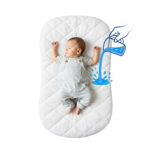 100% Waterproof Moses Basket Mattress Protector - Pack of 1 - (35 x 75cm) – Ultra-Soft, Absorbent & Breathable – Fitted Skirt – Leakproof TPU La