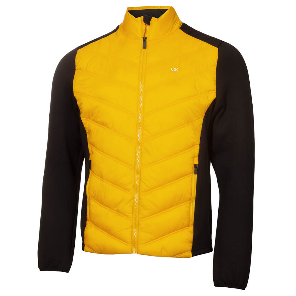 Calvin Klein (S, Mustard) Mens Frontera Insulated Breathable Hybrid Golf Jacket