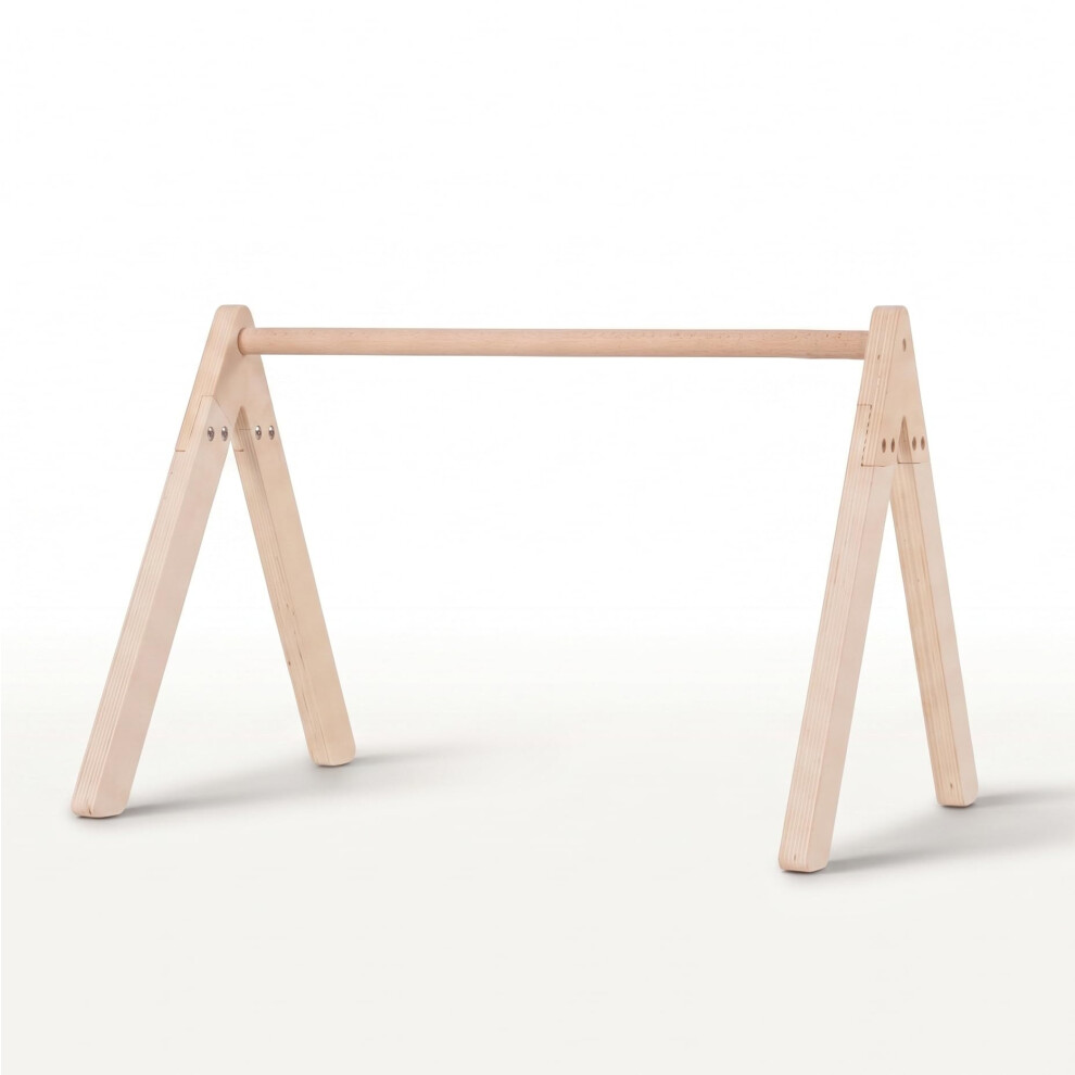Wooden Baby Gym For Newborn 0 Months+, Montessori Baby Activity Gym Play Arch For Hanging Toys, Natural Wooden Baby Play Gym Frame, 63 X 42 X 49Cm Minidream