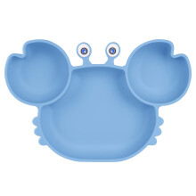 Vicloon Silicone Suction Plate for Toddlers, Baby Suction Plate, Baby Cutlery Feeding Training Divided Plate, Non Slip Silicone Baby Weaning Plate fo