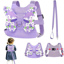 Baby Reins,Purple Toddler Reins for Walking 1-3 Years,Adjustable Baby Walking Harness,Baby Harness for Walking with Safety Rein and Butterfly Wings f