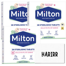 Milton Sterilising Tablets – 3 Pack, 84 Tablets | Cold Water Baby Bottle Steriliser Tablets | Kills 99.9% of Germs | Baby Feeding Accessories | No R