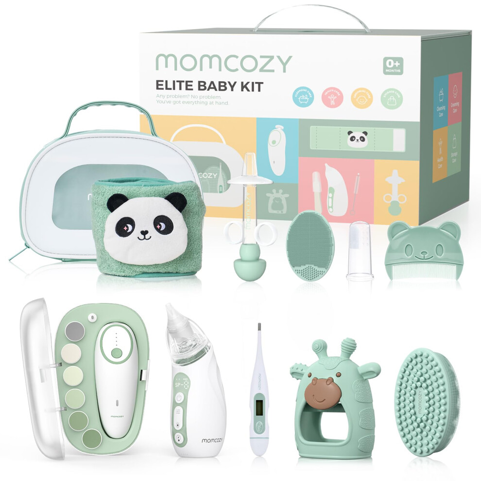 Elite Baby Kit, Superior Baby Shower&Registry Essential Kit For Grooming & Health & Cleansing Care, Electric Nail File&Nasal Aspirator, Tummy Momcozy