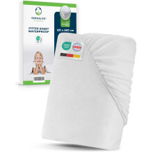 Sensalou Waterproof Fitted Sheet 80x160 cm – Soft Leakproof Mattress Protector for Children’s Beds – Breathable, Quiet & Washable At 95 C –