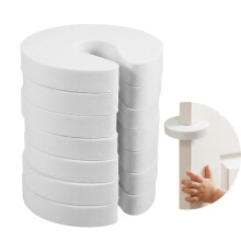 Anti Slam Door Guard, 8 Pcs White EVA Foam Door Gap Retainer, Slip On