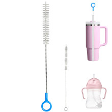 Heavy Duty Straw Cleaner Brush Set for Baby Bottle,Extra Long 12inch and 8inch Standard Straw Brush Cleaner with 304 Stainless Steel Wire, Straw Clea