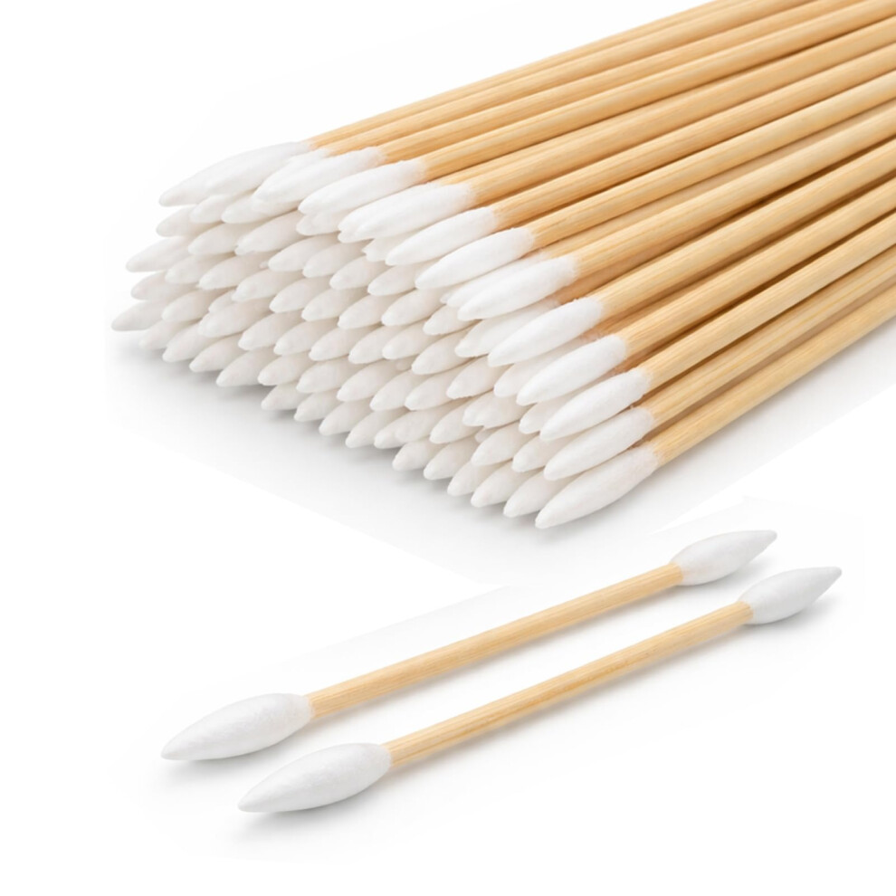 Silulcm 200 Pieces Cotton Swabs, Double Precision Tips With Paper Stick 100 Pieces 1 Pack (Pointed Shape)