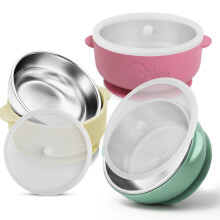 o'doe Suction Bowls for Baby - Non-Toxic Stainless Steel Baby Bowls