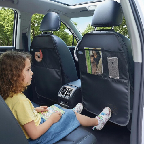 Viaviat Car Seat Protector Large Kick Mat 2 Pack Durable Water 1